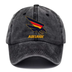 Adelaide Crows AFL Exclusive Logo Washed Cotton Baseball Cap - Printed With Box HOAFL100525BC01ADEL - Black