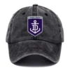Fremantle Dockers AFL Exclusive Logo Washed Cotton Baseball Cap - Printed With Box HOAFL100525BC01FRE - Black