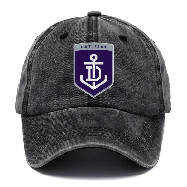 Fremantle Dockers AFL Exclusive Logo Washed Cotton Baseball Cap - Printed With Box HOAFL100525BC01FRE - Black