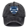 Geelong Cats AFL Exclusive Logo Washed Cotton Baseball Cap - Printed With Box HOAFL100525BC01GEEL - Black