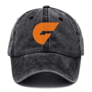 GWS Giants AFL Exclusive Logo Washed Cotton Baseball Cap - Printed With Box HOAFL100525BC01GWS - Black