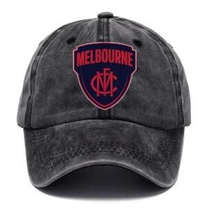 Melbourne Demons AFL Exclusive Logo Washed Cotton Baseball Cap - Printed With Box HOAFL100525BC01MELB - Black