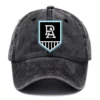 Port Adelaide Power AFL Exclusive Logo Washed Cotton Baseball Cap - Printed With Box HOAFL100525BC01PORT - Black