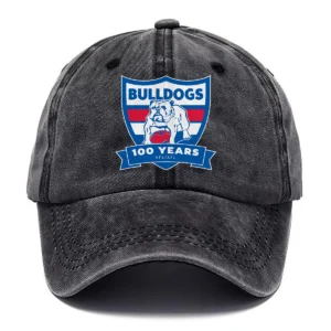 Western Bulldogs AFL Exclusive Logo Washed Cotton Baseball Cap - Printed With Box HOAFL100525BC01WB - Black