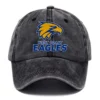 West Coast Eagles AFL Exclusive Logo Washed Cotton Baseball Cap - Printed With Box HOAFL100525BC01WCE - Black