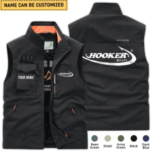 Hooker Boats Fishing AU Exclusive Logo Outdoor Sleeveless Vest HOFS140525A01HOO - Black