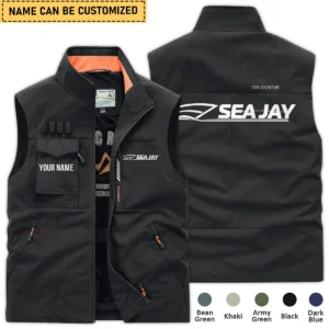 Sea Jay Fishing AU Exclusive Logo Outdoor Sleeveless Vest HOFS140525A01SJB - Black
