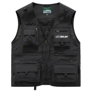Sea Jay Fishing AU Exclusive Logo Quick Drying Vest HOFS150525A02SJB - Black