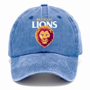 Brisbane Lions AFL Exclusive Logo Washed Cotton Baseball Cap - Printed With Box HOAFL100525BC01BL - Blue