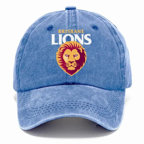 Brisbane Lions AFL Exclusive Logo Washed Cotton Baseball Cap - Printed With Box HOAFL100525BC01BL - Blue