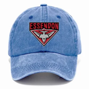 Essendon Bombers AFL Exclusive Logo Washed Cotton Baseball Cap - Printed With Box HOAFL100525BC01ESS - Blue