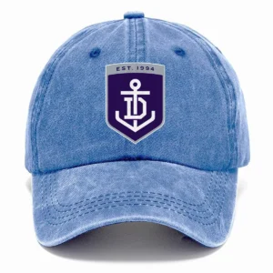Fremantle Dockers AFL Exclusive Logo Washed Cotton Baseball Cap - Printed With Box HOAFL100525BC01FRE - Blue