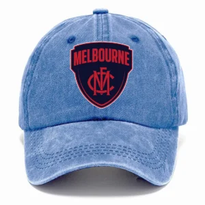 Melbourne Demons AFL Exclusive Logo Washed Cotton Baseball Cap - Printed With Box HOAFL100525BC01MELB - Blue