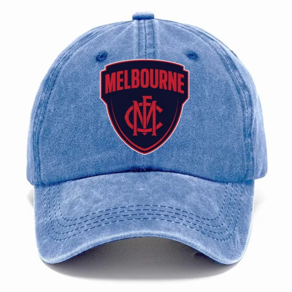 Melbourne Demons AFL Exclusive Logo Washed Cotton Baseball Cap - Printed With Box HOAFL100525BC01MELB - Blue