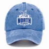 North Melbourne Kangaroos AFL Exclusive Logo Washed Cotton Baseball Cap - Printed With Box HOAFL100525BC01NMFC - Blue