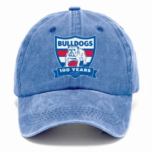 Western Bulldogs AFL Exclusive Logo Washed Cotton Baseball Cap - Printed With Box HOAFL100525BC01WB - Blue