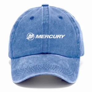 Mercury Marine Fishing AU Exclusive Logo Washed Cotton Baseball Cap - Printed With Box HOFS070525AU1MCM - Blue