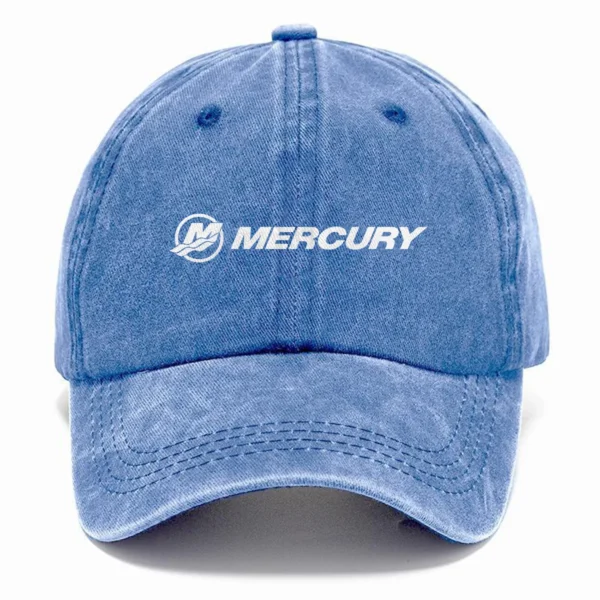 Mercury Marine Fishing AU Exclusive Logo Washed Cotton Baseball Cap - Printed With Box HOFS070525AU1MCM - Blue