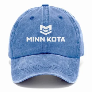 Minn Kota Fishing AU Exclusive Logo Washed Cotton Baseball Cap - Printed With Box HOFS070525AU1MNK - Blue