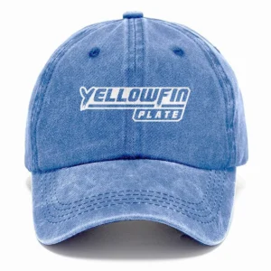 Yellowfin Plate Fishing AU Exclusive Logo Washed Cotton Baseball Cap - Printed With Box HOFS070525AU1YPB - Blue