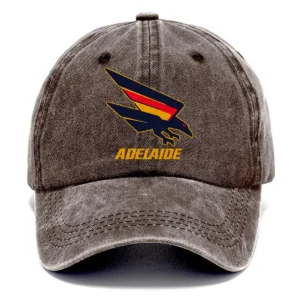 Adelaide Crows AFL Exclusive Logo Washed Cotton Baseball Cap - Printed With Box HOAFL100525BC01ADEL - Brown