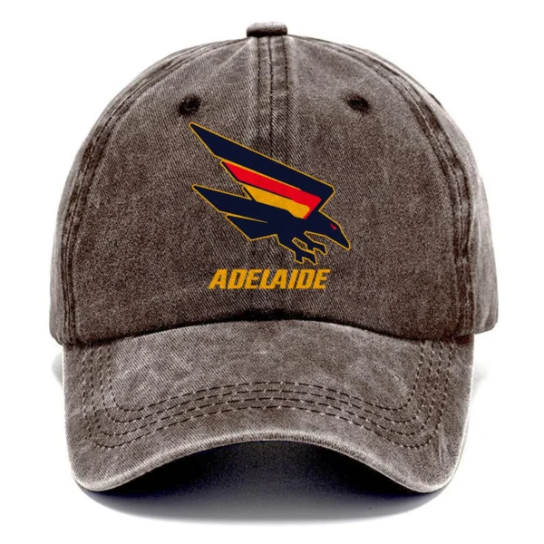 Adelaide Crows AFL Exclusive Logo Washed Cotton Baseball Cap - Printed With Box HOAFL100525BC01ADEL - Brown