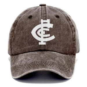 Carlton Blues AFL Exclusive Logo Washed Cotton Baseball Cap - Printed With Box HOAFL100525BC01CARL - Brown