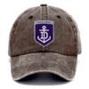 Fremantle Dockers AFL Exclusive Logo Washed Cotton Baseball Cap - Printed With Box HOAFL100525BC01FRE - Brown