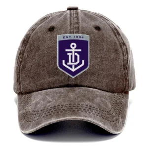 Fremantle Dockers AFL Exclusive Logo Washed Cotton Baseball Cap - Printed With Box HOAFL100525BC01FRE - Brown