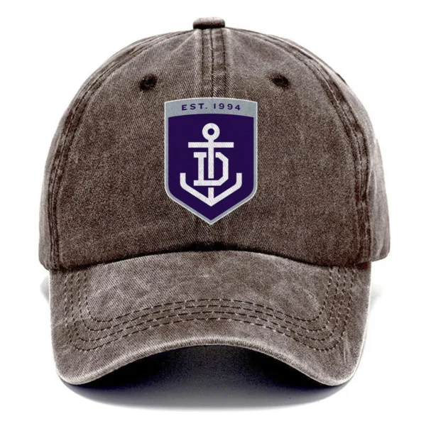 Fremantle Dockers AFL Exclusive Logo Washed Cotton Baseball Cap - Printed With Box HOAFL100525BC01FRE - Brown