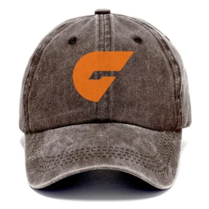 GWS Giants AFL Exclusive Logo Washed Cotton Baseball Cap - Printed With Box HOAFL100525BC01GWS - Brown