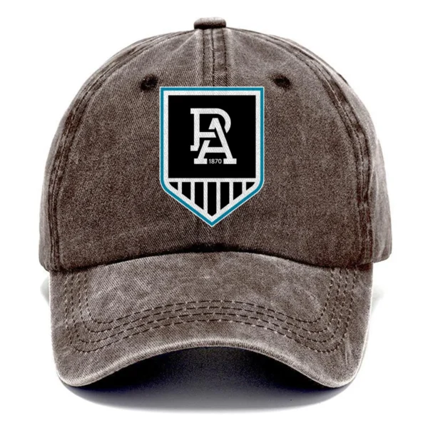 Port Adelaide Power AFL Exclusive Logo Washed Cotton Baseball Cap - Printed With Box HOAFL100525BC01PORT - Brown