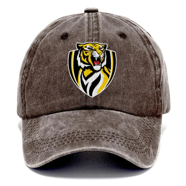 Richmond Tigers AFL Exclusive Logo Washed Cotton Baseball Cap - Printed With Box HOAFL100525BC01RICH - Brown
