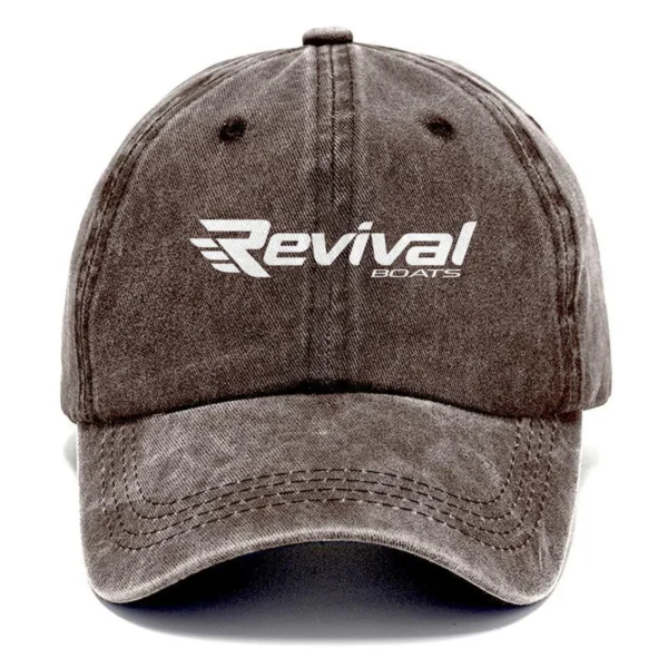 Revival Boats Fishing AU Exclusive Logo Washed Cotton Baseball Cap - Printed With Box HOFS070525AU1RVB - Brown