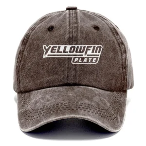 Yellowfin Plate Fishing AU Exclusive Logo Washed Cotton Baseball Cap - Printed With Box HOFS070525AU1YPB - Brown