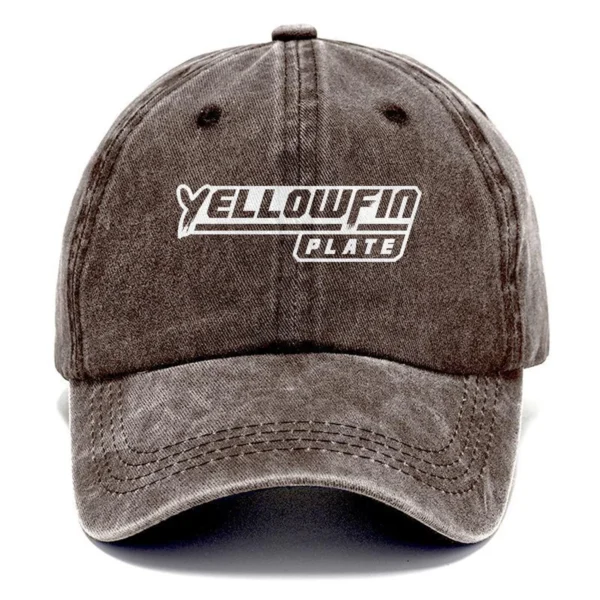 Yellowfin Plate Fishing AU Exclusive Logo Washed Cotton Baseball Cap - Printed With Box HOFS070525AU1YPB - Brown