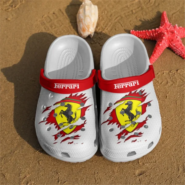 Ferrari F1 Crocs - Waterproof Odor-resistant Antimicrobial BL6425A4FRR - White