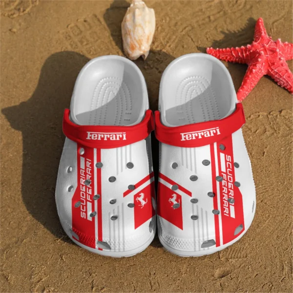 Ferrari F1 Crocs - Waterproof Odor-resistant Antimicrobial BL6425A6FRR - White