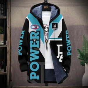 Port Adelaide Power Australian Football League Exclusive Logo Fleece Windbreaker HOAFL130525FW01PORT