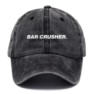 Bar Crusher Fishing AU Exclusive Logo Washed Cotton Baseball Cap - Printed With Box HOFS070525AU1BCR - Black