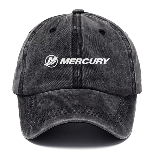 Mercury Marine Fishing AU Exclusive Logo Washed Cotton Baseball Cap - Printed With Box HOFS070525AU1MCM - Black
