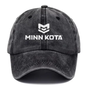 Minn Kota Fishing AU Exclusive Logo Washed Cotton Baseball Cap - Printed With Box HOFS070525AU1MNK - Black