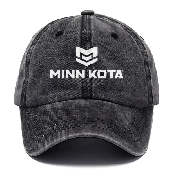 Minn Kota Fishing AU Exclusive Logo Washed Cotton Baseball Cap - Printed With Box HOFS070525AU1MNK - Black