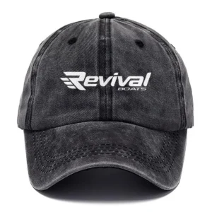 Revival Boats Fishing AU Exclusive Logo Washed Cotton Baseball Cap - Printed With Box HOFS070525AU1RVB - Black