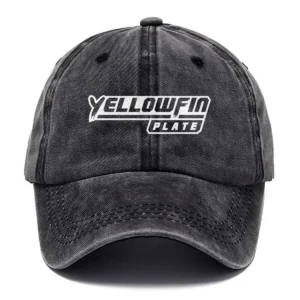 Yellowfin Plate Fishing AU Exclusive Logo Washed Cotton Baseball Cap - Printed With Box HOFS070525AU1YPB - Black