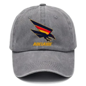 Adelaide Crows AFL Exclusive Logo Washed Cotton Baseball Cap - Printed With Box HOAFL100525BC01ADEL - Gray