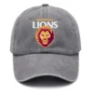 Brisbane Lions AFL Exclusive Logo Washed Cotton Baseball Cap - Printed With Box HOAFL100525BC01BL - Gray
