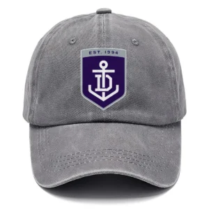 Fremantle Dockers AFL Exclusive Logo Washed Cotton Baseball Cap - Printed With Box HOAFL100525BC01FRE - Gray