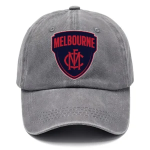 Melbourne Demons AFL Exclusive Logo Washed Cotton Baseball Cap - Printed With Box HOAFL100525BC01MELB - Gray