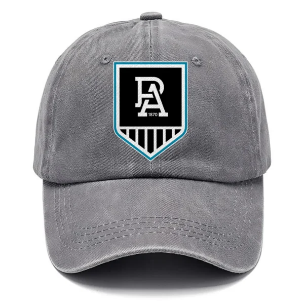 Port Adelaide Power AFL Exclusive Logo Washed Cotton Baseball Cap - Printed With Box HOAFL100525BC01PORT - Gray